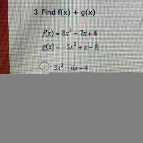 2. Find F(x)+g(x)
4 options to pick from