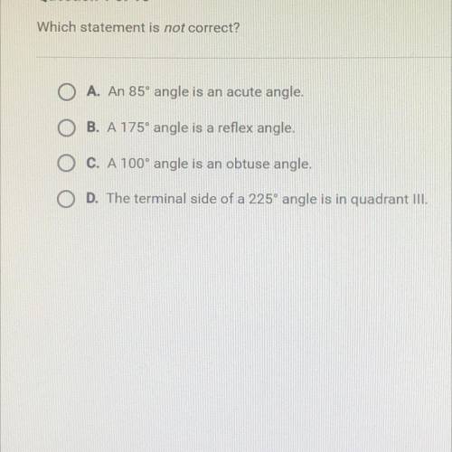 Which statement is not correct?
