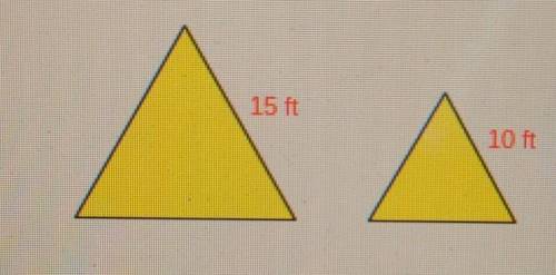 The pair of figures to the right are similar. The area of one figure is given. Find the area of the