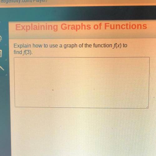 Explaining Graphs of Functions

EO
Explain how to use a graph of the function f(x) to
find f(3).