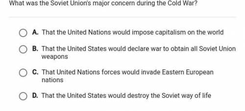 What was the Soviet Union's major concern during the cold war?