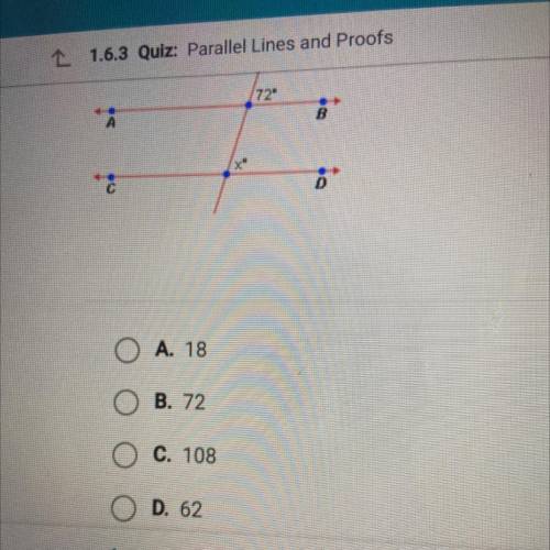 2 1.6.3 Quiz: Parallel Lines and Proots

In the diagram below, AB is parallel to CD. What is the v