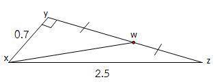 From the figure, how many square units are the area of ​​a triangle xwy when yw=zw?

A. 1.84
B. 1.