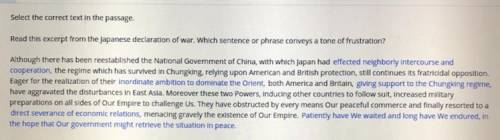 Read this excerpt from the Japanese declaration of war. Which sentence or phrase conveys a tone of