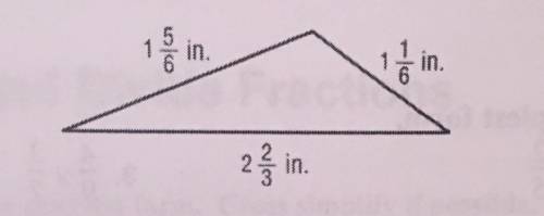 Find the perimeter of the triangle in the picture attached.