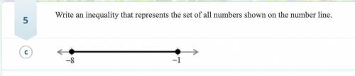 Write an inequality that represents the set of all numbers shown on the number line.