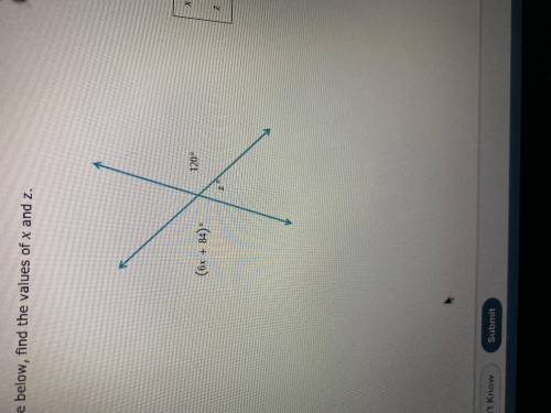 I need to solve for x and z if you could explain as well. Thank you