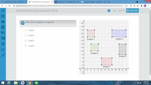 Which pair of polygons is congruent?