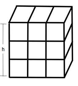 Out of 9 cubes of the same size arranged in a row, each cube has a capacity of 15.625 cubic units,