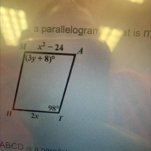 Math is parallelogram. What is m