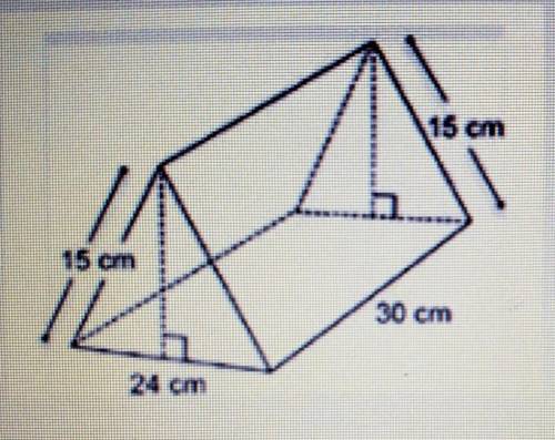 A candy bar box is in the shape of a triangular prism. The volume of the box is 3,240 cubic centime