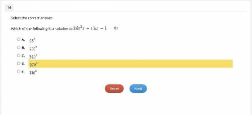 Which of the following is a solution to 2sin2x+sinx-1=0?