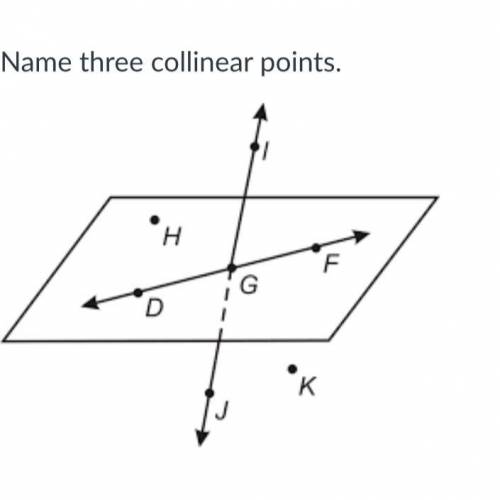 Name three collinear points.