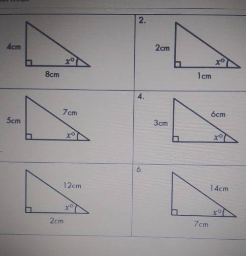 the topic is Trigonometry( Angle Measures) im asking for the answers for all 6 will mark BRAINLIEST