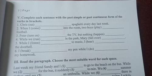 Complete each sentence with the past simple or past continuous form of the verb in brackets