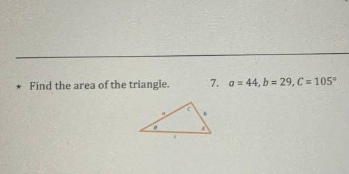 Find the area of the triangle with the given