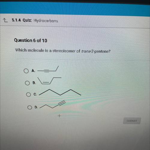 Which molecule is a stereoisomer of trans-2-pentene?