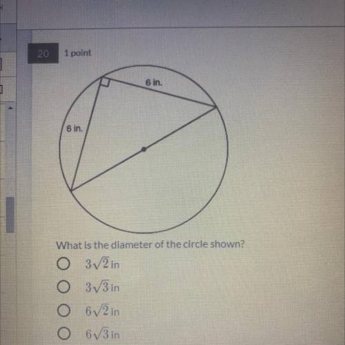 What is the diameter of the circle shown?