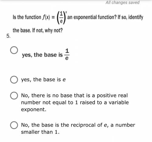 Is the function f(x) = 1/8 ^x an exponent function? If so , identify the base , if not why not ?