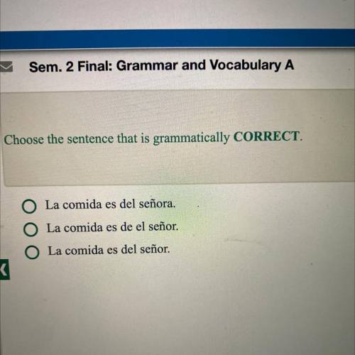 Sem. 2 Final: Grammer and Vocabulary A, 8th Grade K12 Spanish Please Help !!