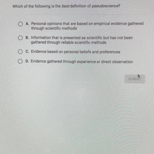 Which of the following is the best definition of pseudoscience?