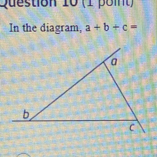 What’s the sum in the diagram, a + b + c =
