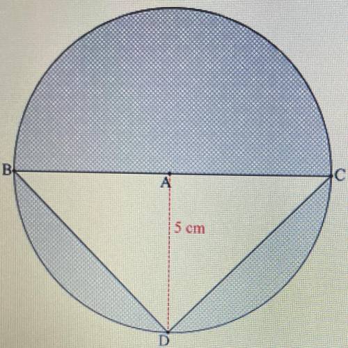 Find the area of the shaded region. Use 3.14 for at as necessary. PLEASE HELP ASAP!!

A. 53.5cm^2