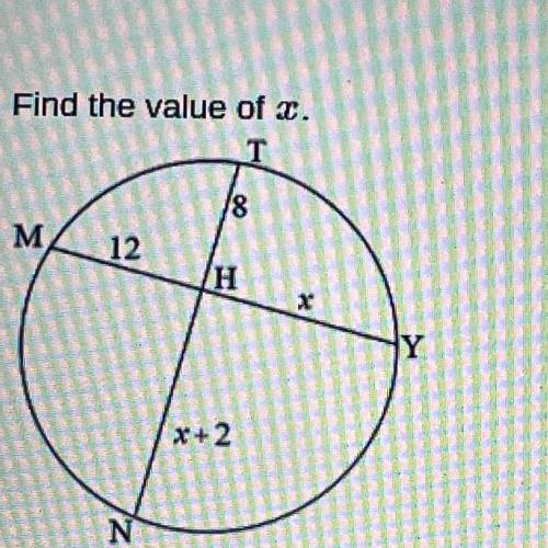 Find the value of x. PLEASE HELP ASAP!
A.4
B. 16
С. 5
D. 12