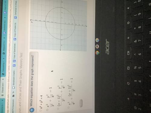 HELP??? Ellipses and circles and their graphs mastery test plato