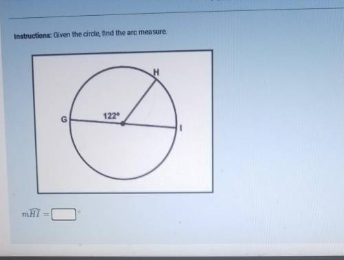 Given the circle, find the arc measure​