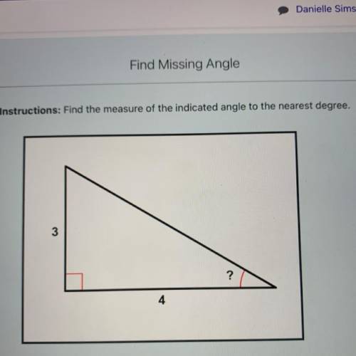 Find the measure of the indicated angle to the nearest degree.
