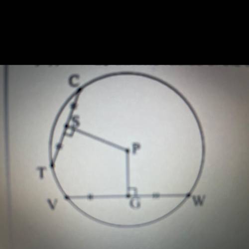 PLEASE HELP HURRY!!!

vw=40in. the radius of the circle is 25inches. find the length of SP
A.31.2i