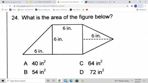 What is the area of the figure below?