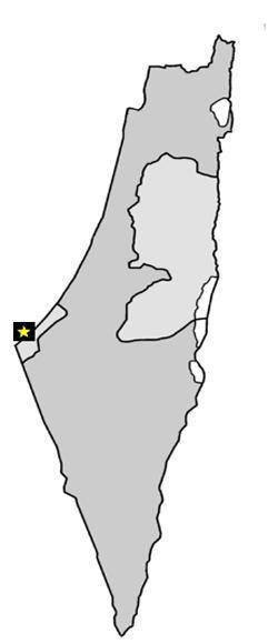 On the map below, the star is marking which of the following places?

A. Gaza Strip
B. Jerusalem
C