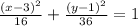 \frac{(x-3)^2}{16} +\frac{(y-1)^2}{36} =1
