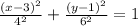 \frac{(x-3)^2}{4^2} +\frac{(y-1)^2}{6^2} =1