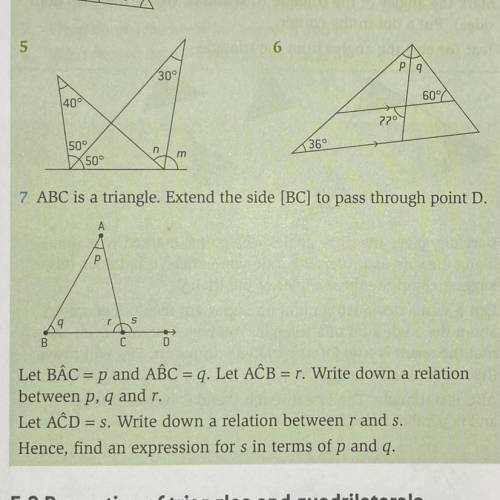 Can someone help me find the last part for #7, “find an expression for a in terms of p and q”? Than
