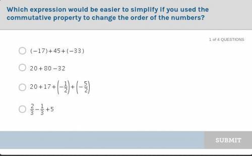 Which expression would be easier to simplify if you used the commutative property to change the ord