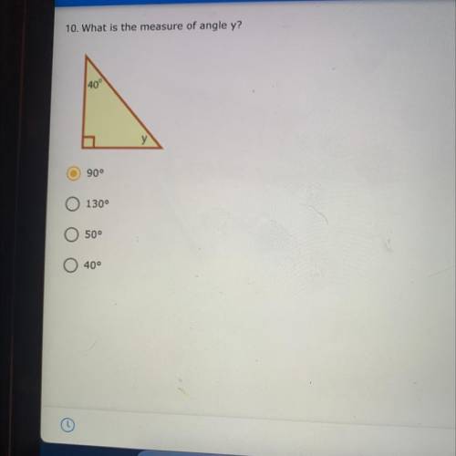 10. What is the measure of angle y?