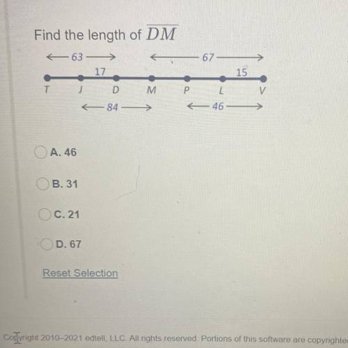 Find the length of DM