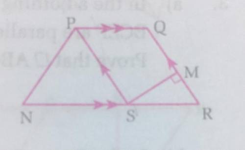 In the adjoining figure, PS = 5 cm and SM = 8 cm. Calculate the area of triangle PQN.