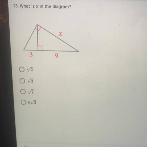 13. What is x in the diagram?