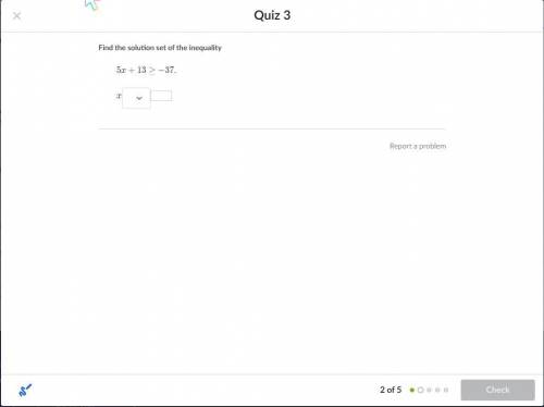 Find the solution set of the inequality