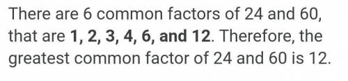 What are the common factors of 24 and 60