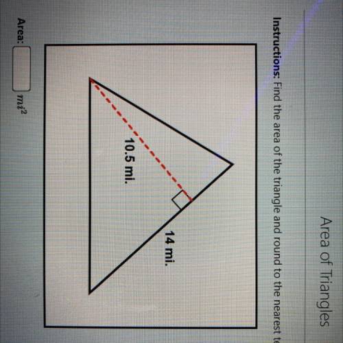 Find the area of the triangle and round to the nearest tenth