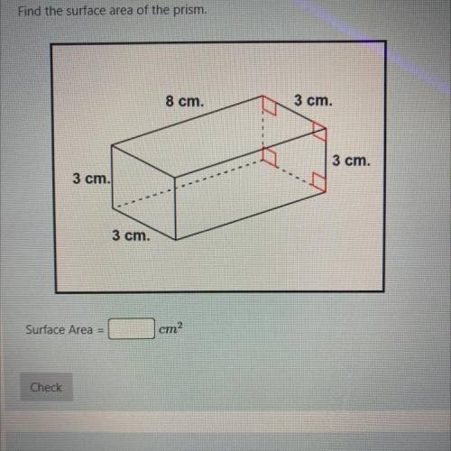 Find the surface areas of prism