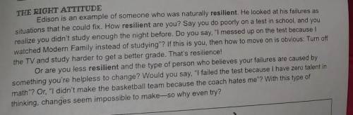 Explain how being resilient in the midst of failures can help you succeed.​

Restate/Reword the qu