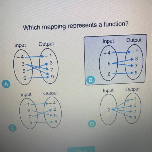 Pls help I’ll mark Brainliest!! Which mapping represents a function?