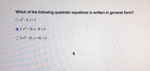 Which of the following quadratic equations is written in general form?