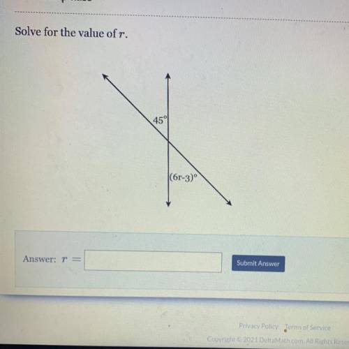 Solve for the value of r.
r =